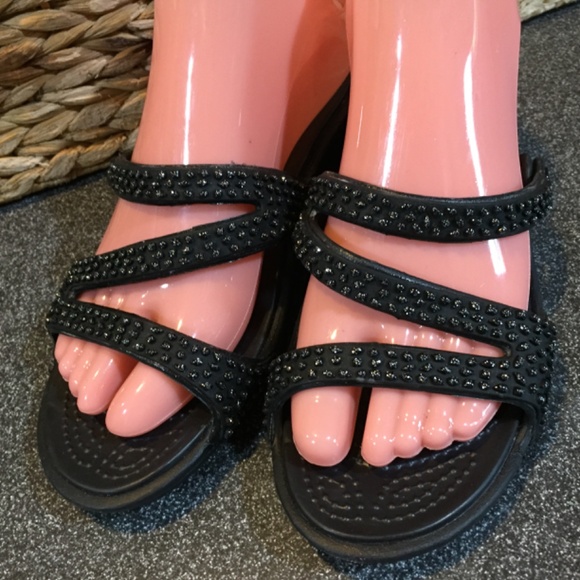 CROCS Black Studded Sandals - Picture 9 of 15
